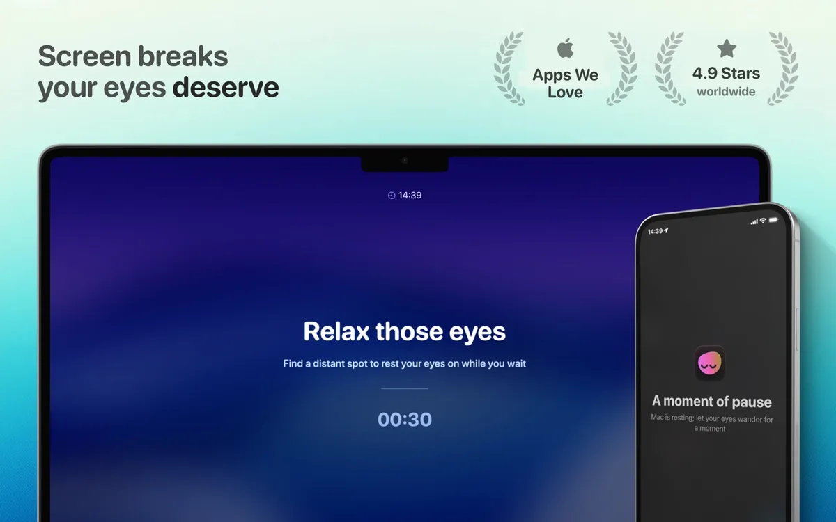 LookAway full screen break with a countdown